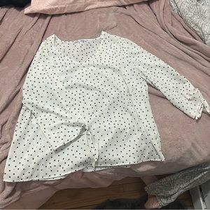 Dex black and white pokla dots blouse